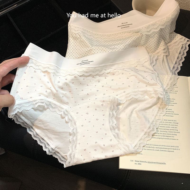 Lenjerie intimă pentru femei din vâscoză, respirabilă, imprimeu floral și cu buline, talie medie, căptușeală din bumbac