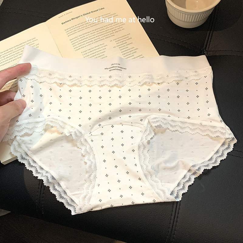 Lenjerie intimă pentru femei din vâscoză, respirabilă, imprimeu floral și cu buline, talie medie, căptușeală din bumbac