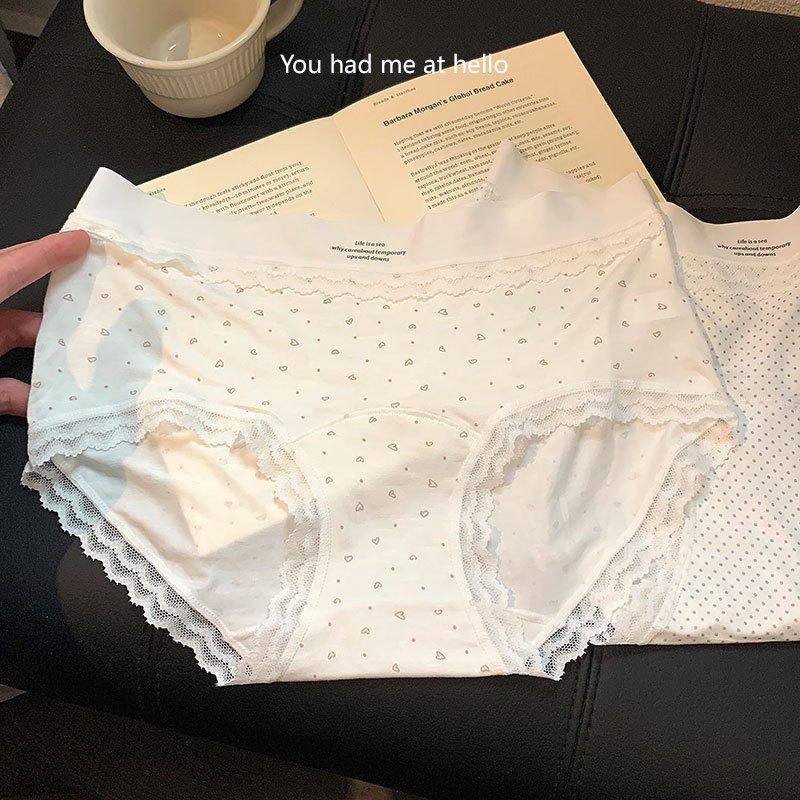 Lenjerie intimă pentru femei din vâscoză, respirabilă, imprimeu floral și cu buline, talie medie, căptușeală din bumbac