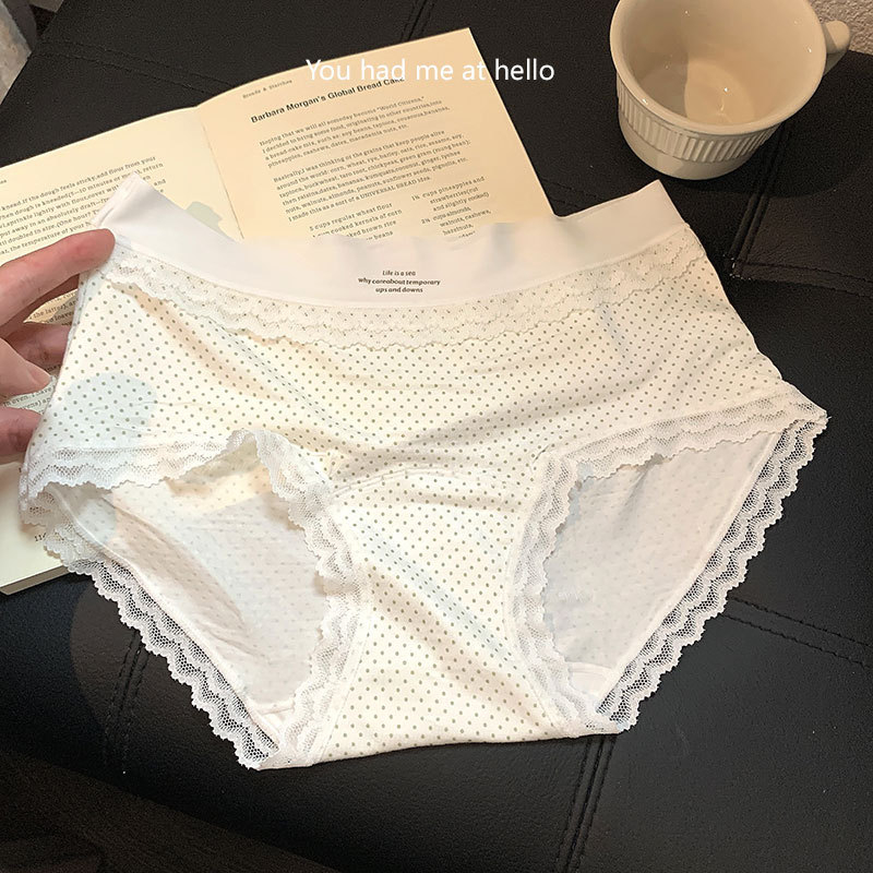 Lenjerie intimă pentru femei din vâscoză, respirabilă, imprimeu floral și cu buline, talie medie, căptușeală din bumbac