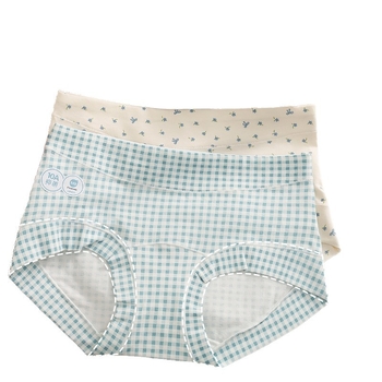 Lenjerie intimă din bumbac pentru femei, antibacteriană, respirabilă, uscare rapidă, imprimeu floral, talie medie