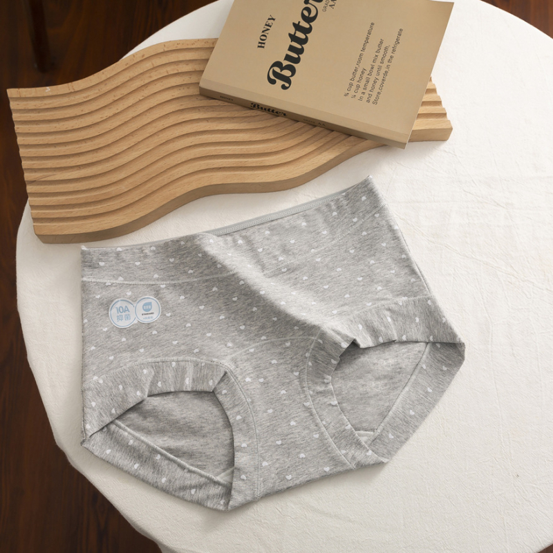Lenjerie intimă din bumbac pentru femei, antibacteriană, respirabilă, uscare rapidă, imprimeu floral, talie medie