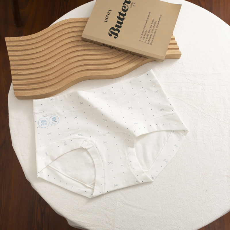 Lenjerie intimă din bumbac pentru femei, antibacteriană, respirabilă, uscare rapidă, imprimeu floral, talie medie