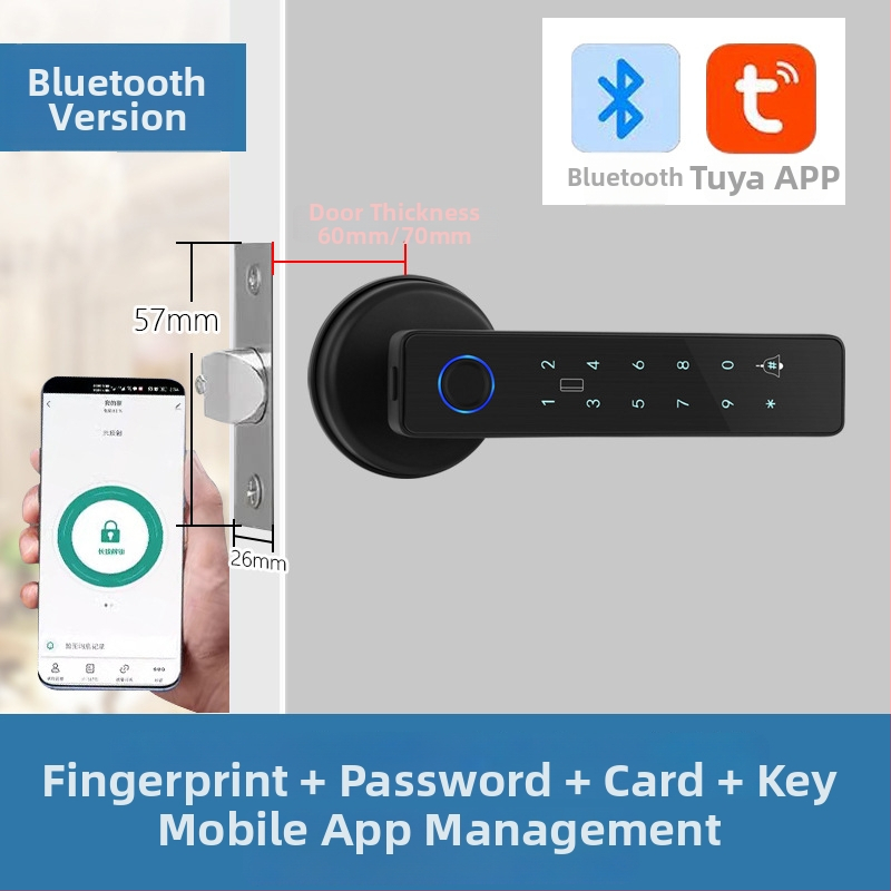 Gu Le G7 Ușă Inteligentă cu Amprentă, Card și Parolă – pentru Uși din Lemn, 50 Amprente stocate, Peste 8000 Deblocări, Timp de Scanare <0.5 s, Recunoaștere Falsă <0.0001