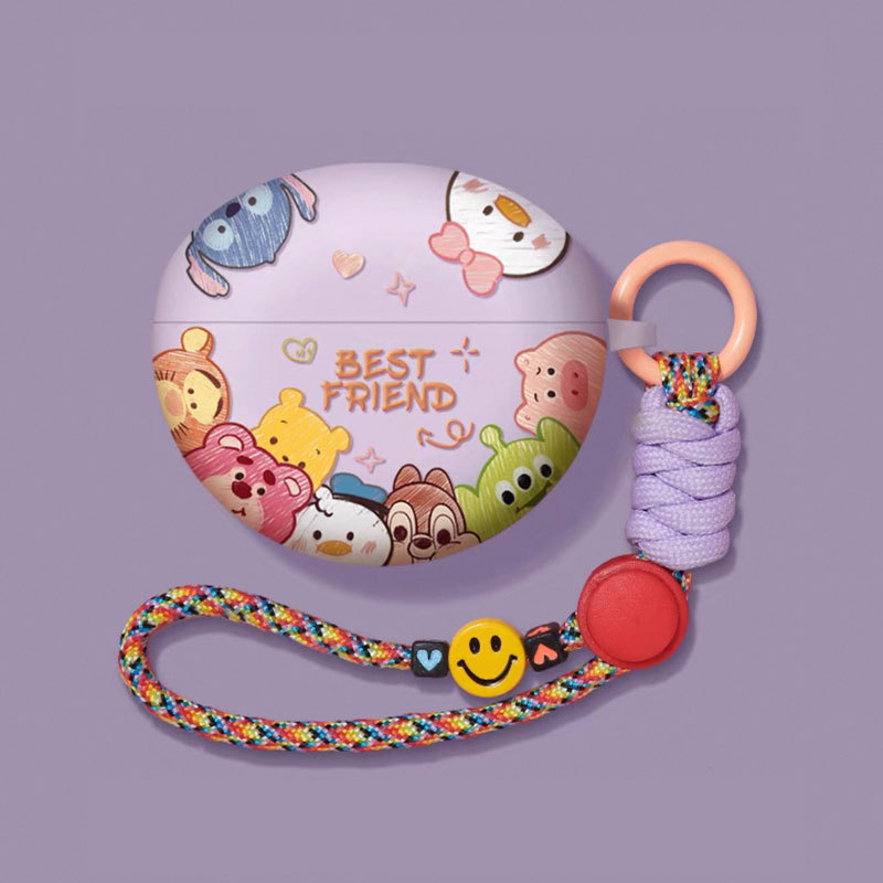 Carcasă pentru Huawei FreeBuds 5i/6i – stil clip, personaj desen animat cu stele, TPU moale, finisaj spray