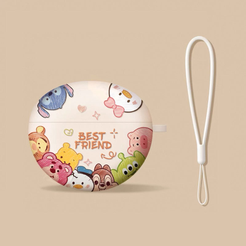 Carcasă pentru Huawei FreeBuds 5i/6i – stil clip, personaj desen animat cu stele, TPU moale, finisaj spray