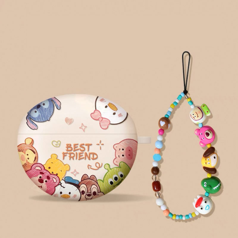 Carcasă pentru Huawei FreeBuds 5i/6i – stil clip, personaj desen animat cu stele, TPU moale, finisaj spray