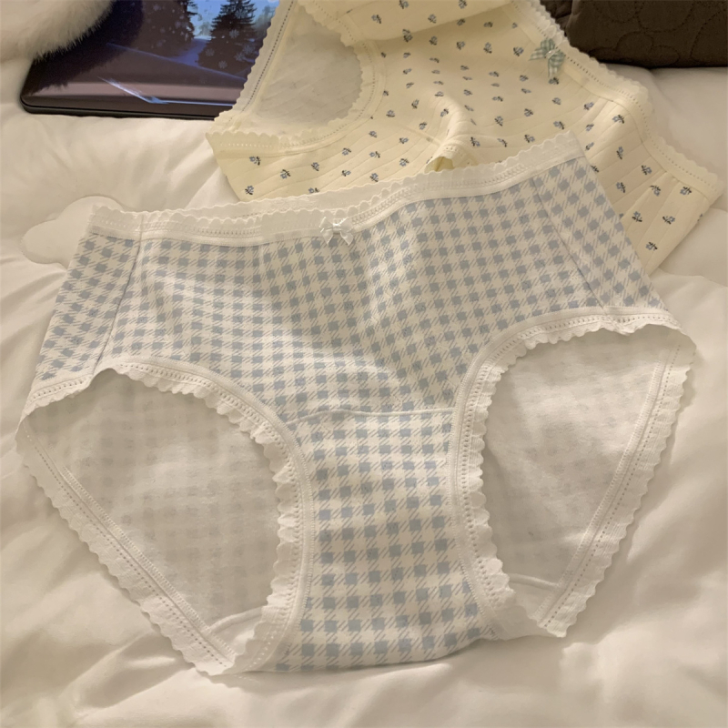 Ženske antibakterijske pamučne gaćice srednjeg struka s uzorkom mašne, 95–100% pamuk, prepona 100% pamuk