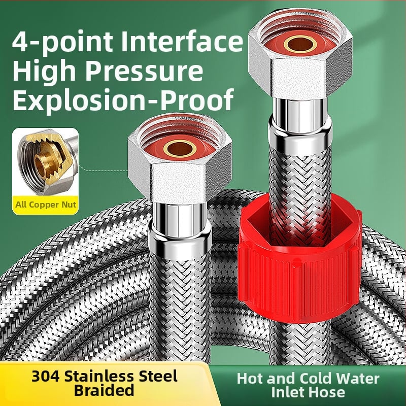 Furtun de duș din oțel inoxidabil cu cap de ploaie rezistent la explozie și conductă de alimentare, design cu un singur cap; 304 oțel inoxidabil; presiune nominală 1.6 MPa; temperatură de lucru 0–80°C