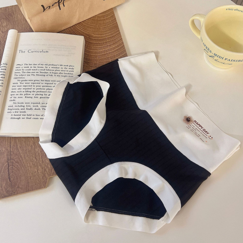 Női pamut magas derekú alsónemű, has támasztás, lélegző és vékony, 80-90% pamut, hullámpont mintázat