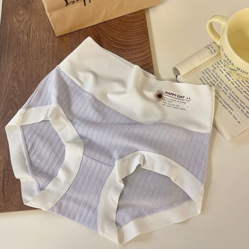 Női pamut magas derekú alsónemű, has támasztás, lélegző és vékony, 80-90% pamut, hullámpont mintázat