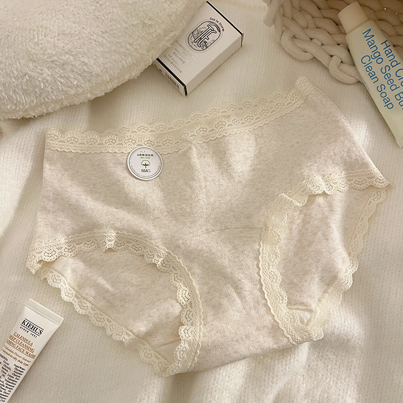 Damske pamucne gaćice s jacquard tkanjem, antibakterijske, prozračne, brzo sušeće
