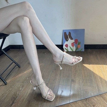 Sandale dama cu platformă cu cristale – stil coreean, PU partea superioară, talpă din cauciuc.