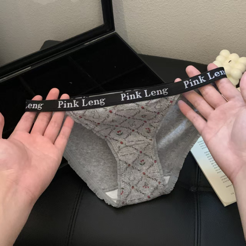 Chiloți din bumbac pentru fete, cu inserții de dantelă și imprimeu cu buline, respirabili, talie joasă, căptușeală din bumbac