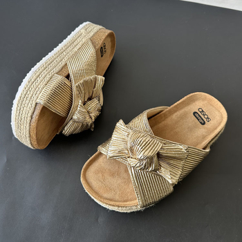 Sandale Slip-On cu talpă groasă, partea superioară din piele intoarsă, talpă EVA, vârf rotund, stil casual zilnic, vară 2025