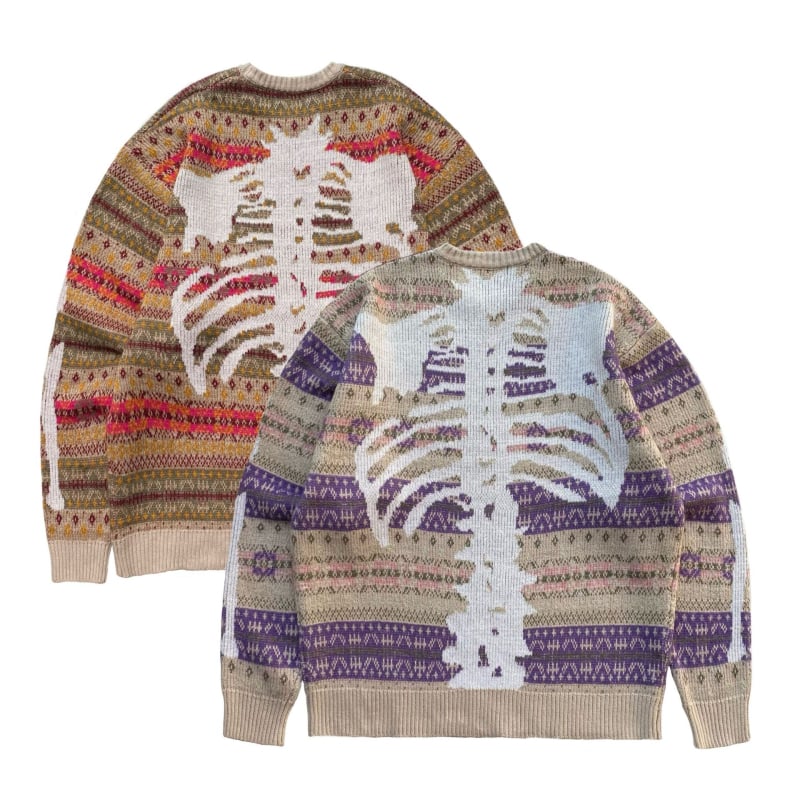 Pulover tricotat din amestec de lână, guler rotund, croială lejeră, țesătură groasă, stil etnic