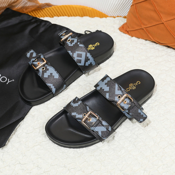 Șlapi femei cu talpă groasă, partea superioară microfibră, vârf rotund, talpă din cauciuc, vară 2024