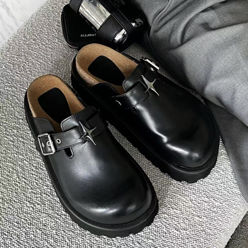 Sandale în stil Birkenstock, unisex, talpă groasă, vârf rotund, partea superioară și căptușeala din Super fiber, talpă din cauciuc, Baotou, vară 2025