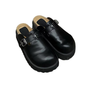 Sandale în stil Birkenstock, unisex, talpă groasă, vârf rotund, partea superioară și căptușeala din Super fiber, talpă din cauciuc, Baotou, vară 2025