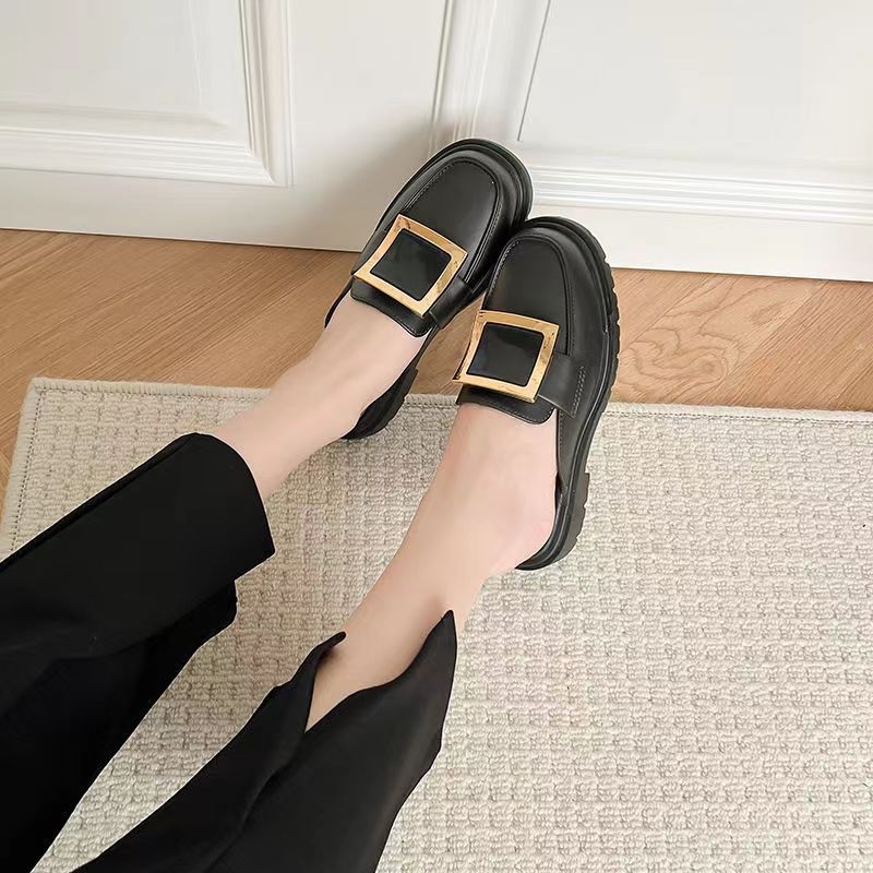 Női I-alakú papucs PVC felsőrész, PVC talp, PU belső, Baotou orrforma, mindennapi stílus