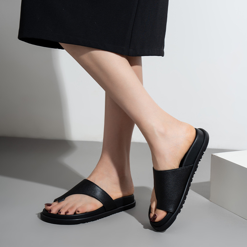 Női bőr felső rész kétszintű, split-toe dizájn, gumitalp, mikroszálas bélés, koreai stílus