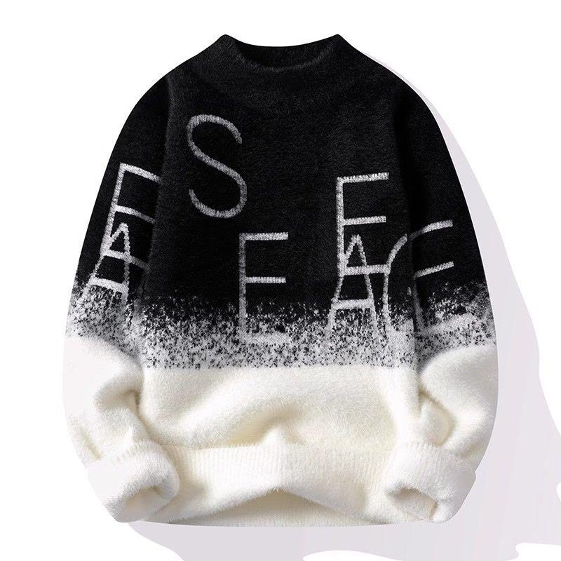 Muški džemper od Mink Velvet s poluvisokom ovratnikom, slobodan kroj, jacquard pletenje