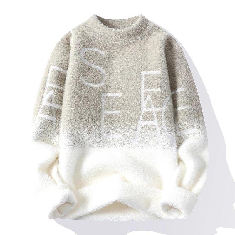 Muški džemper od Mink Velvet s poluvisokom ovratnikom, slobodan kroj, jacquard pletenje