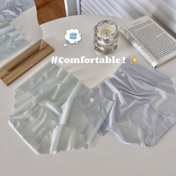 Ženske gaćice od Ice Silk, srednji struk, ultra tanke, prozračne, s pamukom u području prepona