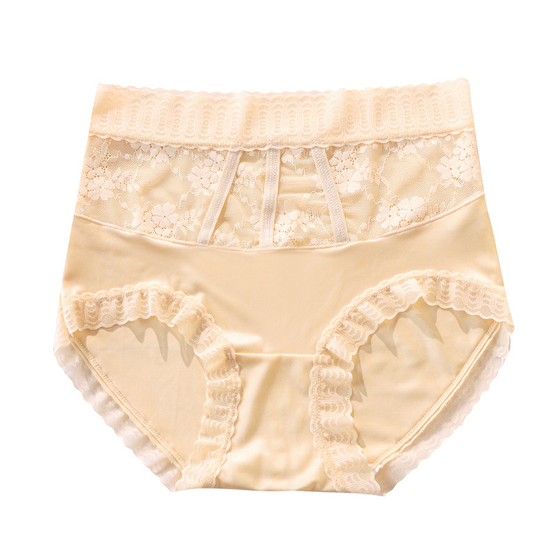 Ženske gaćice visokog struka od Ice Silk, antibakterijske, prozračne, jednobojne, satenski završetak