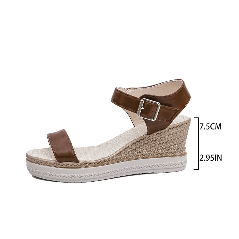 Rimske sandale s prstom u obliku ribljih usta, PU gornji dio, debljina potplata 6 cm, klinasti potpetica 6–8 cm, europsko-američki stil