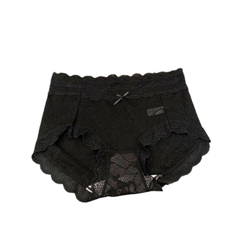 Δαντελένια γυναικεία βρακάκια μέσης, χωρίς ίχνη, διαπνέοντα και αντιβακτηριακά; κύριο ύφασμα: δαντελέλα (νάιλον); επένδυση: βισκόζη; μονόχρωμο σχέδιο