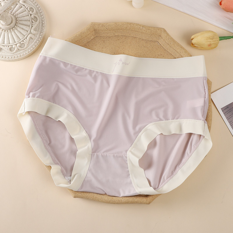 Ženske gaćice Ice Silk, srednji dio struka, prozračne, color-block uzorak, 80–90% najlona, 100% pamuk u preponama