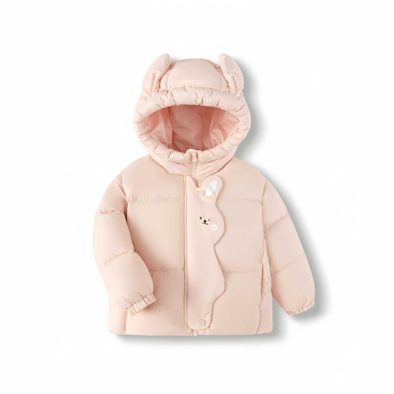 Gyerekeknek szánt téli dzseki, 3–8 éveseknek, fehér kacsa tollal töltött, nylon külső, vastag kivitel