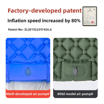 Φουσκωτό στρώμα κάμπινγκ με πόδι για φούσκωμα, TPU διαμαντοειδούς σχεδιασμού και ενσωματωμένη μαξιλαροθήκη, για 1 άτομο, 600 g