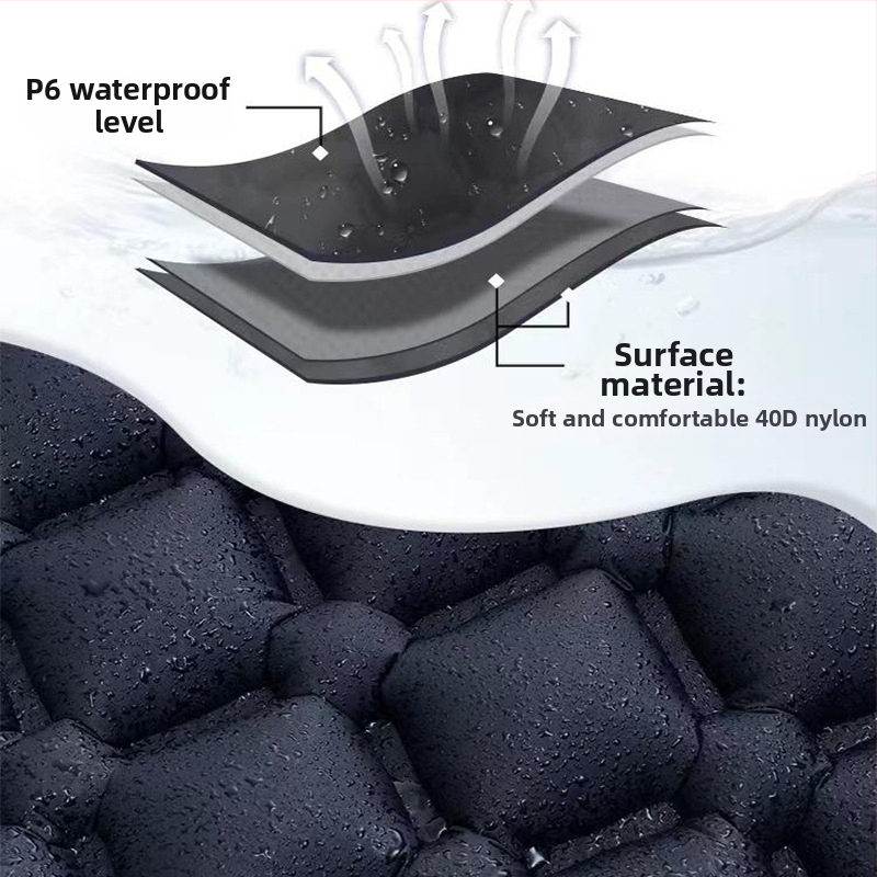 Φουσκωτό στρώμα κάμπινγκ με πόδι για φούσκωμα, TPU διαμαντοειδούς σχεδιασμού και ενσωματωμένη μαξιλαροθήκη, για 1 άτομο, 600 g