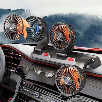 Automobilski ventilator za montažu, 24V, tri glave, ultratiho, USB napajanje, za kombije i kamione