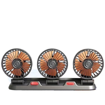 Automobilski ventilator za montažu, 24V, tri glave, ultratiho, USB napajanje, za kombije i kamione