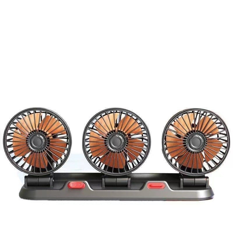 Automobilski ventilator za montažu, 24V, tri glave, ultratiho, USB napajanje, za kombije i kamione