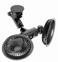 Automobilski ventilator s nosačem, okretni (ABS, 7.5W, Model G14, Hlađenje)