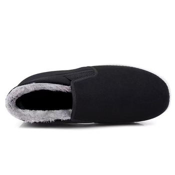 Muške zimske papuče slip-on, gornji dio od pamukaste tkanine, PVC potplat, debeli ulošci