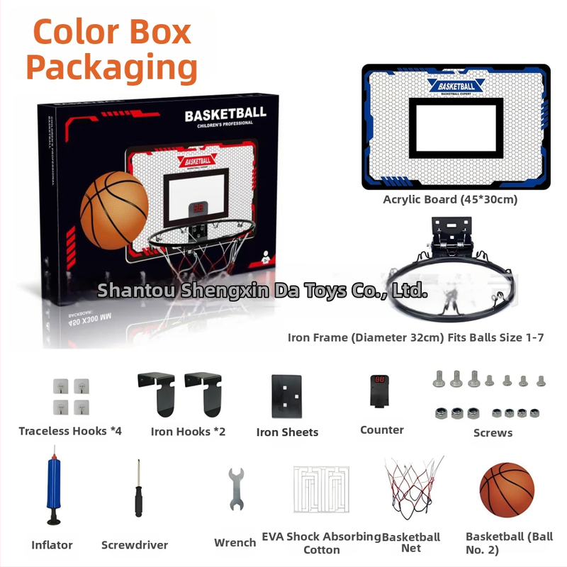 Gyerekeknek szánt vasöntvény kosárlabda keret beltéri és kültéri használatra – 1,8 kg, Sheng Xinda