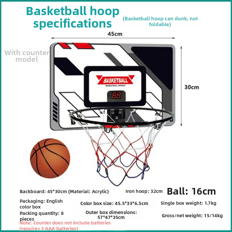 Gyerekeknek szánt vasöntvény kosárlabda keret beltéri és kültéri használatra – 1,8 kg, Sheng Xinda