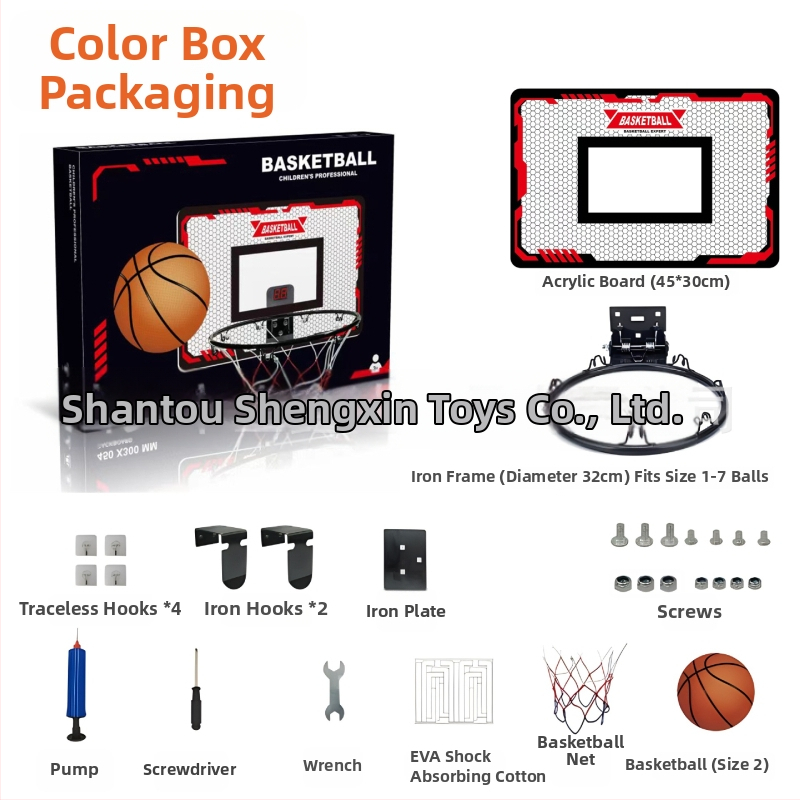 Gyerekeknek szánt vasöntvény kosárlabda keret beltéri és kültéri használatra – 1,8 kg, Sheng Xinda