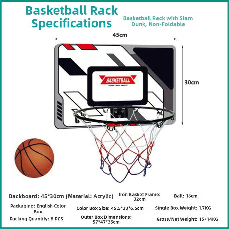 Gyerekeknek szánt vasöntvény kosárlabda keret beltéri és kültéri használatra – 1,8 kg, Sheng Xinda