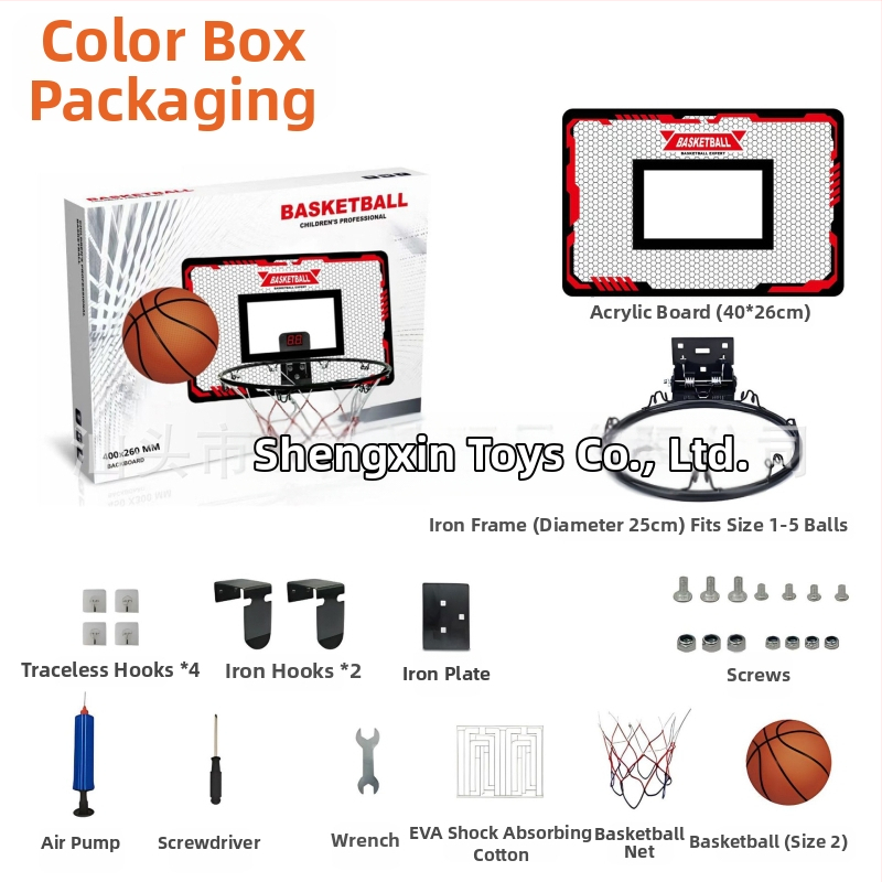 Gyerekeknek szánt vasöntvény kosárlabda keret beltéri és kültéri használatra – 1,8 kg, Sheng Xinda