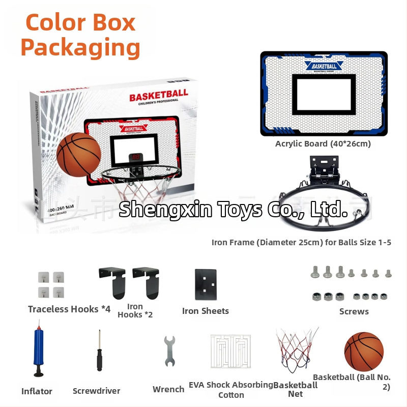 Gyerekeknek szánt vasöntvény kosárlabda keret beltéri és kültéri használatra – 1,8 kg, Sheng Xinda