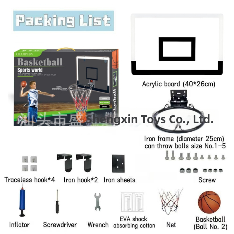 Gyerekeknek szánt vasöntvény kosárlabda keret beltéri és kültéri használatra – 1,8 kg, Sheng Xinda