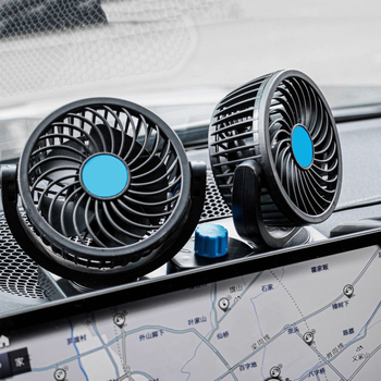 Automobilski ventilator USB 12V/24V, univerzalni, dvostruka glava, za auto i kućnu upotrebu