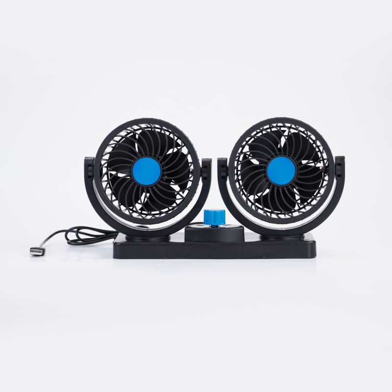 Automobilski ventilator USB 12V/24V, univerzalni, dvostruka glava, za auto i kućnu upotrebu