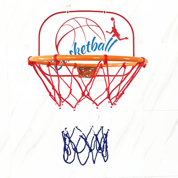 Összecsukható, hordozható kosárlabda kosár beltéri/kültéri használatra — öntöttvas konstrukció, kampó típusú felszerelés, tömeg 1,5 kg, tartozékok: háló, kampó és csavarok